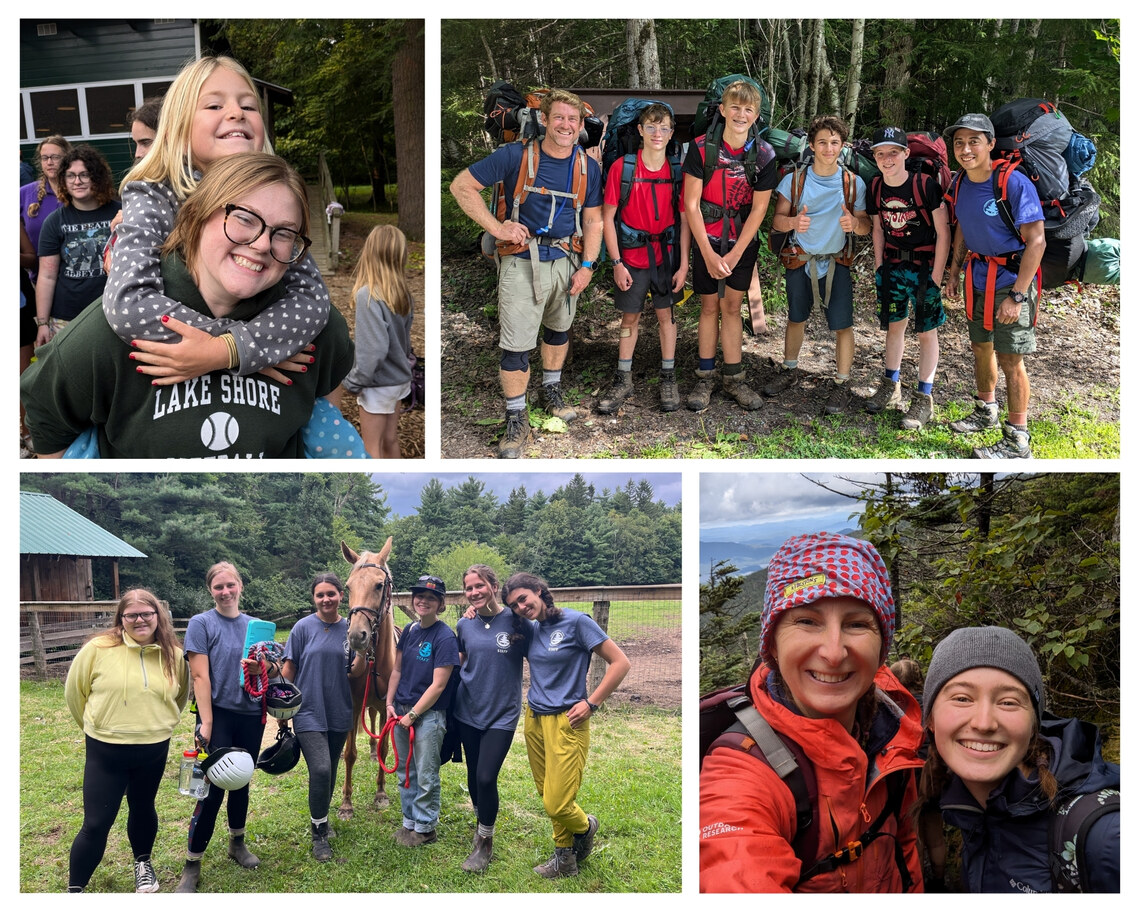 Pictures of staff and campers smiling