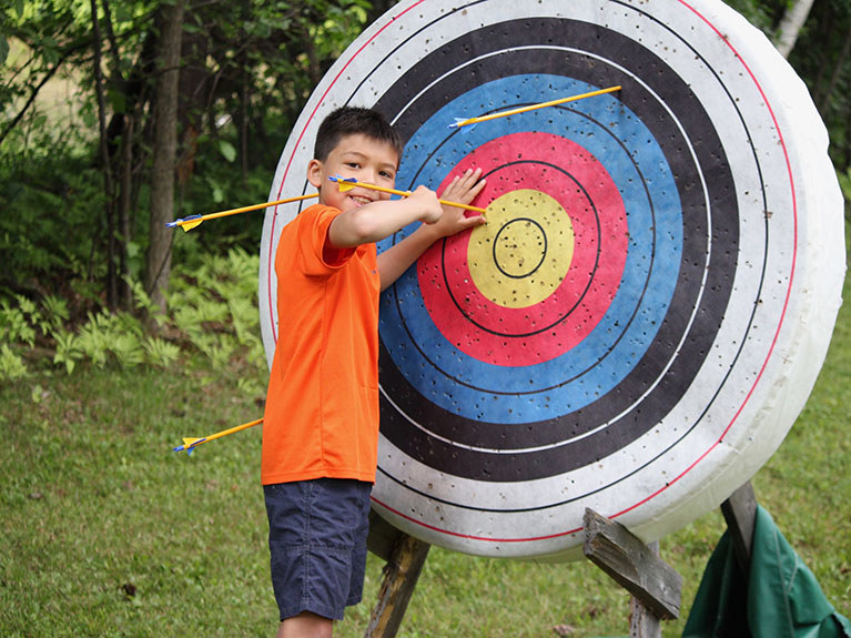 Boy at Archery target